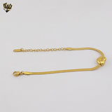 (4-4093) Acero inoxidable - Brazalete con forma de corazón y eslabones en espiga de 3 mm.