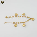(4-4159) Acero inoxidable - Pulsera con dijes Rolo de 4 mm - 7"