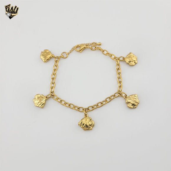 (4-4159) Acero inoxidable - Pulsera con dijes Rolo de 4 mm - 7