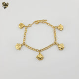 (4-4159) Acero inoxidable - Pulsera con dijes Rolo de 4 mm - 7"