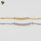 (4-4136) Acero inoxidable - Brazalete de eslabones religiosos de 5 m.