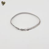 (4-4040) Stainless Steel - 5mm Flat Curb Link Bracelet - 8.5"