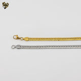 (4-4040) Stainless Steel - 5mm Flat Curb Link Bracelet - 8.5"