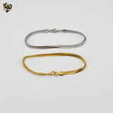 (4-4040) Stainless Steel - 5mm Flat Curb Link Bracelet - 8.5"