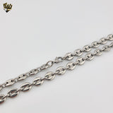 (4-3222-S) Stainless Steel - 7.5mm Hollow Puff Link Chain.