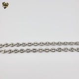 (4-3222-S) Stainless Steel - 7.5mm Hollow Puff Link Chain.