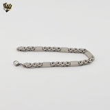 (4-4088) Acero inoxidable - Brazalete de hombre con eslabones alternativos de 6 mm - 8,5".