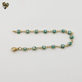 (4-4015) Stainless Steel - 6mm Evil Eye Bracelet - 8"