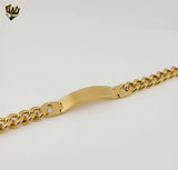 (4-4258) Stainless Steel - 7mm Curb Link Men Bracelet - 8.5"