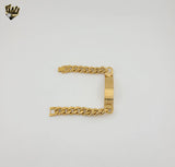 (4-4258) Stainless Steel - 7mm Curb Link Men Bracelet - 8.5"