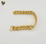 (4-4259-1) Stainless Steel - 7mm Curb Link Men Bracelet - 8.5"