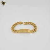 (4-4258) Stainless Steel - 7mm Curb Link Men Bracelet - 8.5"