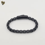 (4-4014) Acero inoxidable - Pulsera de hombre con eslabones curvos de 8 mm - 8,5"