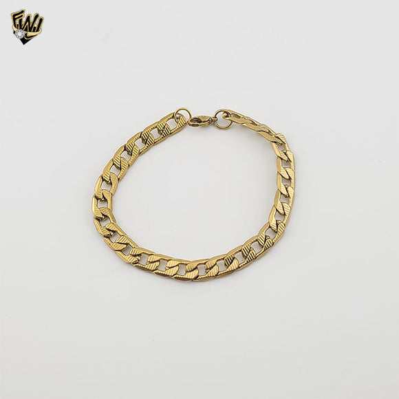 (4-4037) Acero inoxidable - Brazalete de eslabones curvos de 8 mm - 8,5