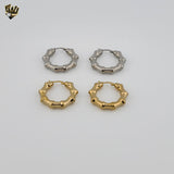 (4-2178) Stainless Steel - Bamboo Hoops.