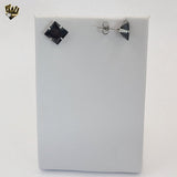 (4-2114) Stainless Steel - Black Zircon Earrings.