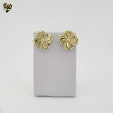 (4-2163) Stainless Steel - Chunky Flower Earrings.