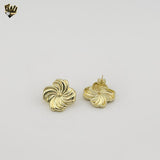(4-2163) Stainless Steel - Chunky Flower Earrings.