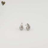 (4-2143) Stainless Steel - Chunky Teardrop Earrings.
