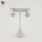 (4-2143) Stainless Steel - Chunky Teardrop Earrings.