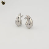 (4-2143) Stainless Steel - Chunky Teardrop Earrings.