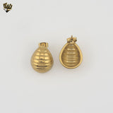 (4-2183) Stainless Steel - Dome Stud Earrings.