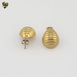 (4-2183) Stainless Steel - Dome Stud Earrings.
