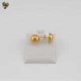 (4-2159) Stainless Steel - Golden Half Ball Stud Earrings.