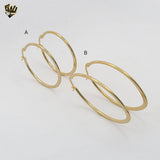 (4-2126) Stainless Steel - Golden Plain Hoops.