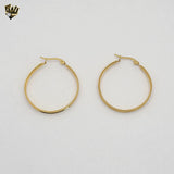 (4-2126-1) Stainless Steel - Golden Plain Hoops.