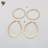 (4-2126) Stainless Steel - Golden Plain Hoops.