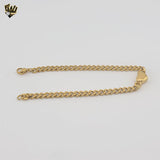 (4-4097) Pulsera de acero inoxidable con eslabones de corazón - 19 cm