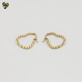 (4-2133) Stainless Steel - Heart Hoops.