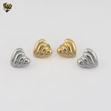 (4-2181) Stainless Steel - Heart Stud Earrings.