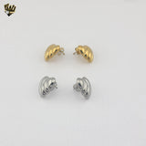 (4-2181) Stainless Steel - Heart Stud Earrings.