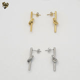 (4-2118) Stainless Steel - Knot Stud Earrings.