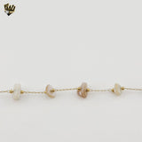 (4-4154) Stainless Steel - Puka Shell Bracelet - 6.5"