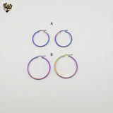 (4-2205) Stainless Steel - Rainbow Anodized Hoops.