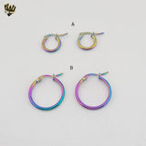 (4-2203) Stainless Steel - Rainbow Anodized Hoops.