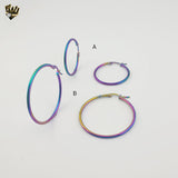 (4-2205) Stainless Steel - Rainbow Anodized Hoops.