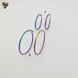 (4-2205) Stainless Steel - Rainbow Anodized Hoops.