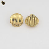 (4-2184) Stainless Steel - Round Stud Earrings.