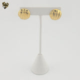 (4-2184) Stainless Steel - Round Stud Earrings.