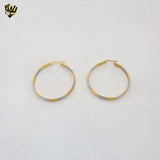 (4-2186) Stainless Steel - Two Tones Hoops.