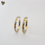 (4-2186) Stainless Steel - Two Tones Hoops.