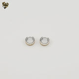 (4-2158) Stainless Steel - Two Tones Huggies Hoops