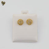 (4-2168-2) Stainless Steel - Zircon Balls Studs Earrings.