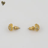 (4-2168-2) Stainless Steel - Zircon Balls Studs Earrings.