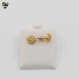(4-2168-2) Stainless Steel - Zircon Balls Studs Earrings.