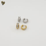(4-2141) Stainless Steel - Zircon Hoops.